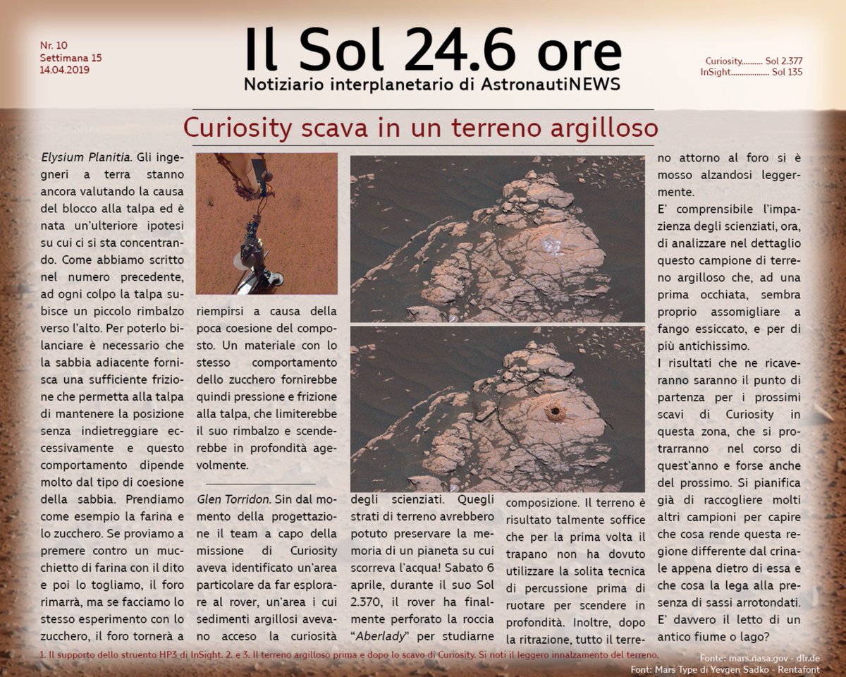 AstronautiCAST's tweet photo. Il Sol 24.6 ore.
C'รจ dell'eccitazione attorno al nuovo scavo di #Curiosity. https://t.co/e0eQbh9lGn