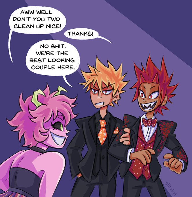 it's #kiribakuweek2k19 !! Day 1: Suits 

oh those indirect compliments ?❤️
#kiribaku #bakushima @KrBkWeek2k19 