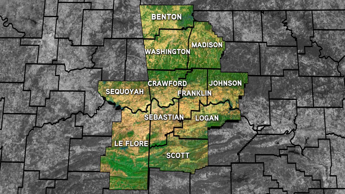 sabrina_bates_'s tweet photo. Severe weather is possible this week.

Do you know which county you live in on this map?? Be able to place a dot near your home. 📍

You need to know this. Warnings are issued for a county. #arwx #okwx https://t.co/m6Lwm45aDy