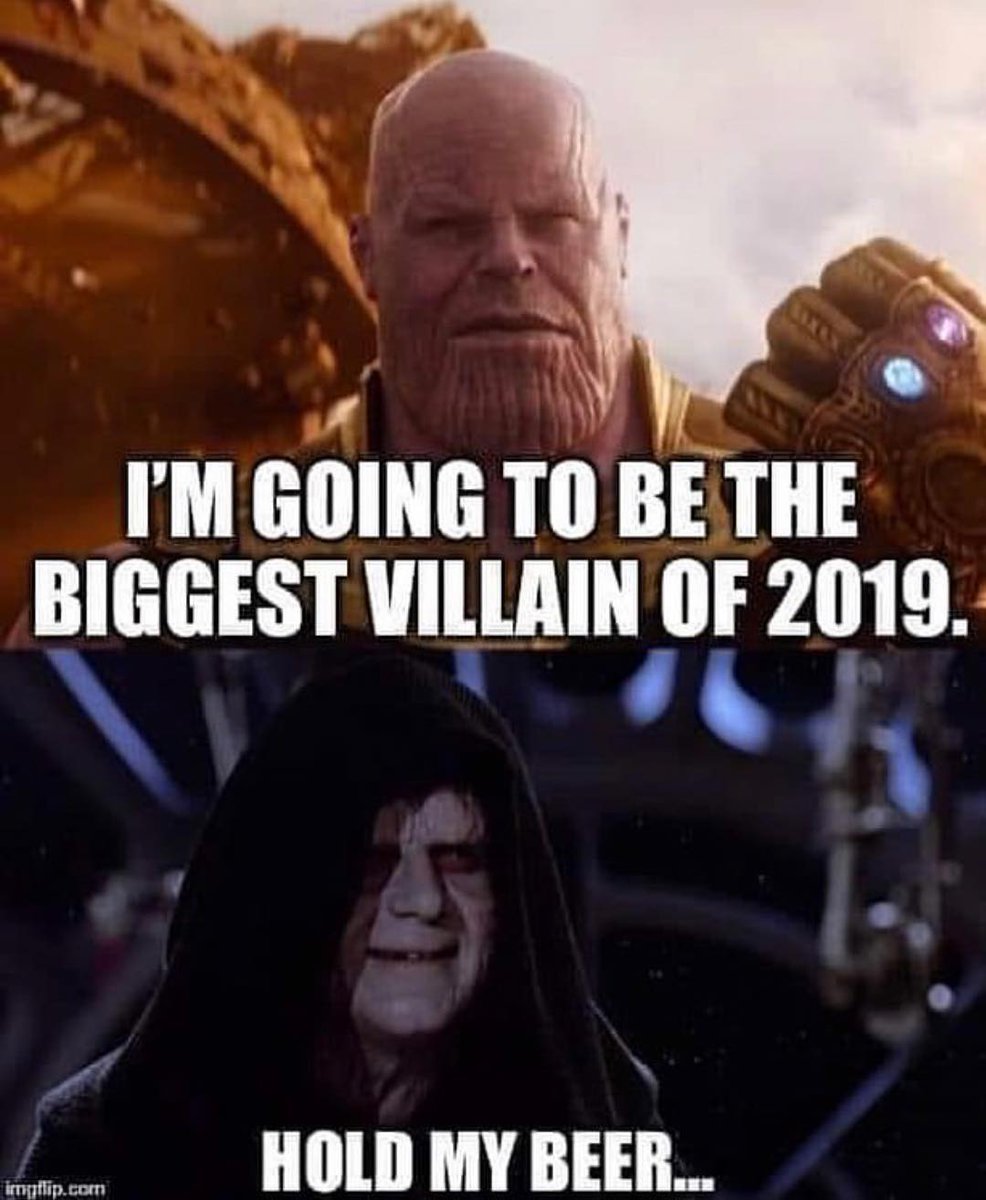 starwars_verse's tweet photo. Who's going to be the bigger villain in 2019, Thanos or Palps?
#StarWars #StarWarsEpisodeIX #StarWarsEpisode9 #Episode9 #Emperorpalpatine #Palpatine #Thanos #AvengersEndgame #Sith #Jedi https://t.co/Hub1V6oeSe