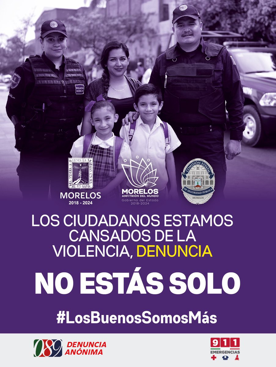 sspc_morelos's tweet photo. Tu denuncia es importante! 
#LosBuenosSomosMás #MandoCoordinado #PolicíaMorelos https://t.co/dYvoFrO6ys