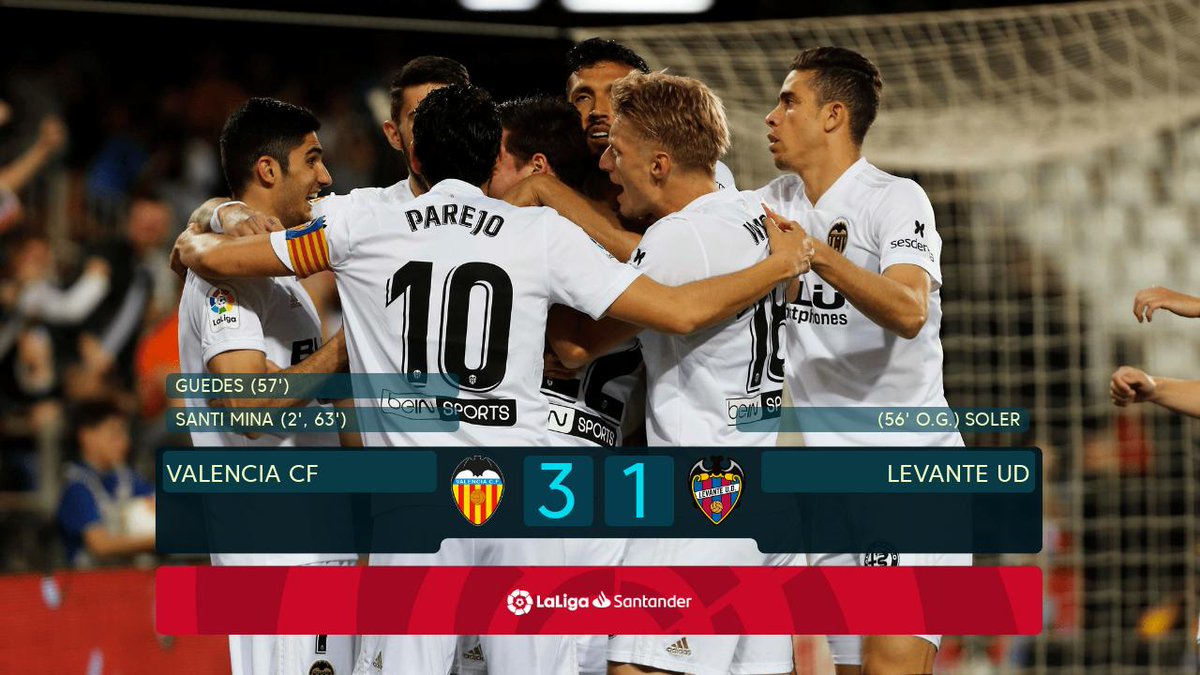 SupremeFootball's tweet photo. #Valencia winning 3-1 vs. #Levante in the 🦇 Derby, staying in 5th place. 

#LaLiga #ValenciaLevante https://t.co/MLQKuePsUP