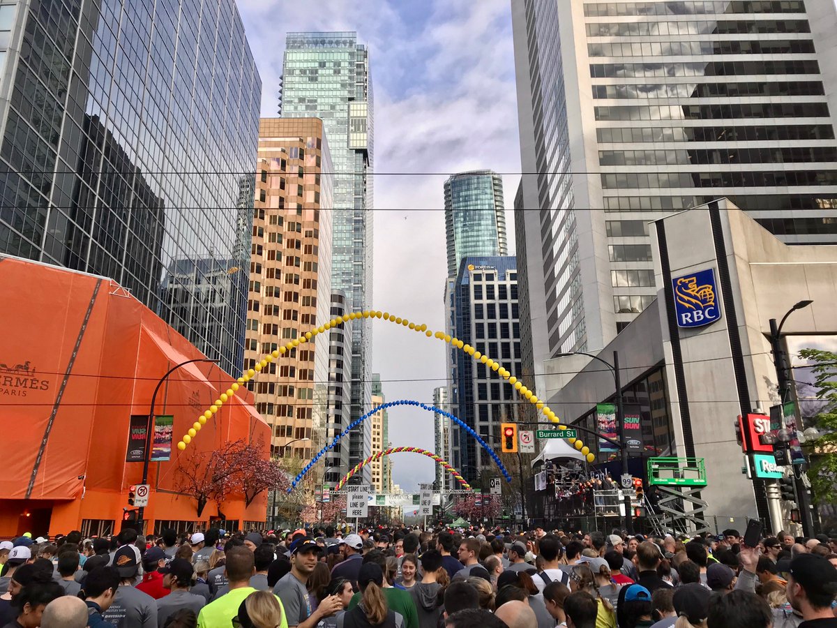 drmarshalldahl's tweet photo. Then and now  @VancouverSunRun : 1997 with my 10 year old son. 2019 Start and finish selfies. https://t.co/ggn3sgUOeU