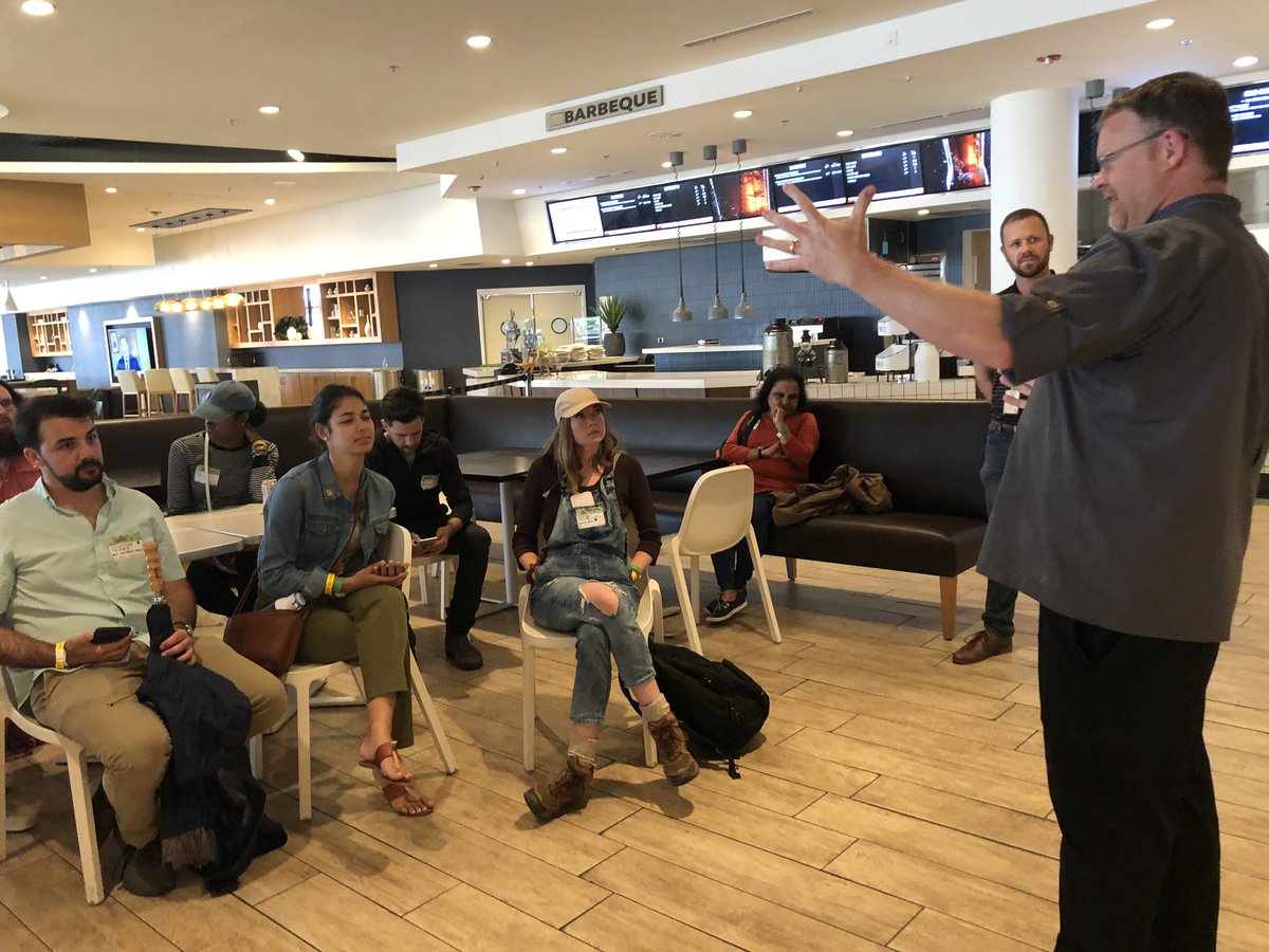 ATLResilience's tweet photo. @CityofAtlanta is lucky to have so many major #sustainability leaders @StateFarmArena, @MBStadium, + @GWCC_ATL. At #AGLanta2019 we toured these facilities who support an equitable, local food system from food repurposing + #UrbanAg to beekeeping + composting. #OneAtlanta #AGLanta https://t.co/RjJcRi5skE