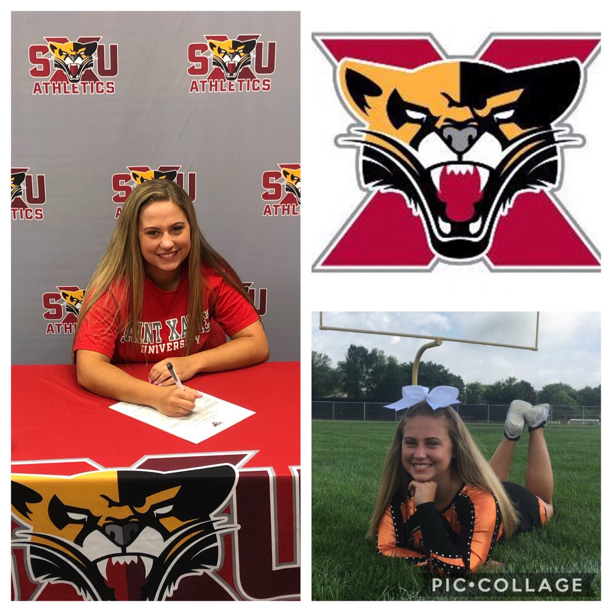 We are super excited to announce <a href="/hailey_pizur/">g-lizzy 🔥</a> has officially signed to be part of the SXU Cheer Program. Hailey comes to us from Shepard High School and is transferring in from MVCC. We are so happy to welcome her to the Cougar family! ❤️🐾 #wearesxu #gocougs #sxubound