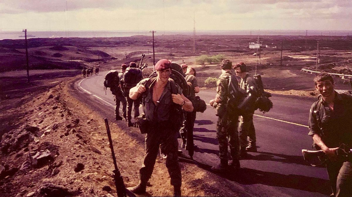 Troops trained on the island too - in one day, a 3 Para platoon fired 37 year’s worth of training rounds....