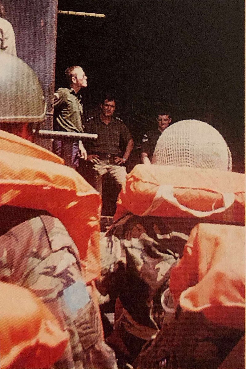 Soldiers also had to learn landing craft assaults. Here’s 2 Para in fashionable orange lifejacks conducting a hasty landing craft 101 lesson. They would later be first ashore at San Carlos....