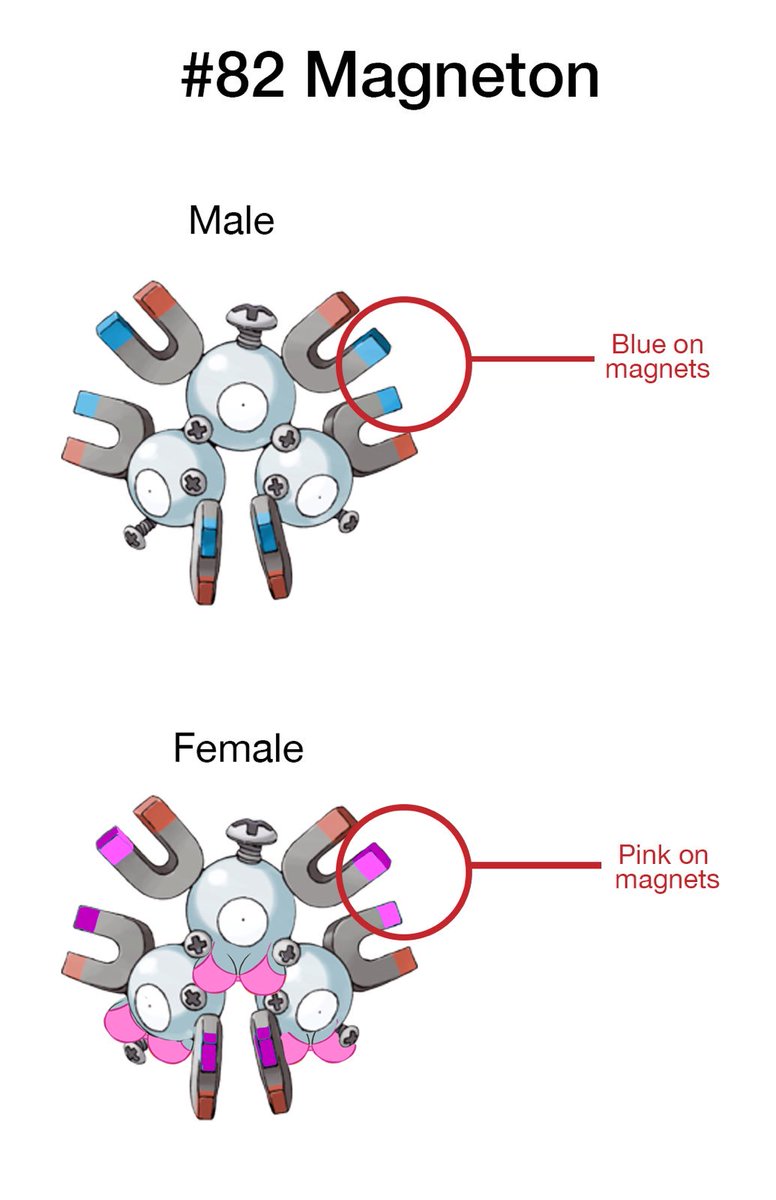 nickturani's tweet photo. A quick guide on the subtle differences of male and female Pokémon https://t.co/zMZjH3A57o