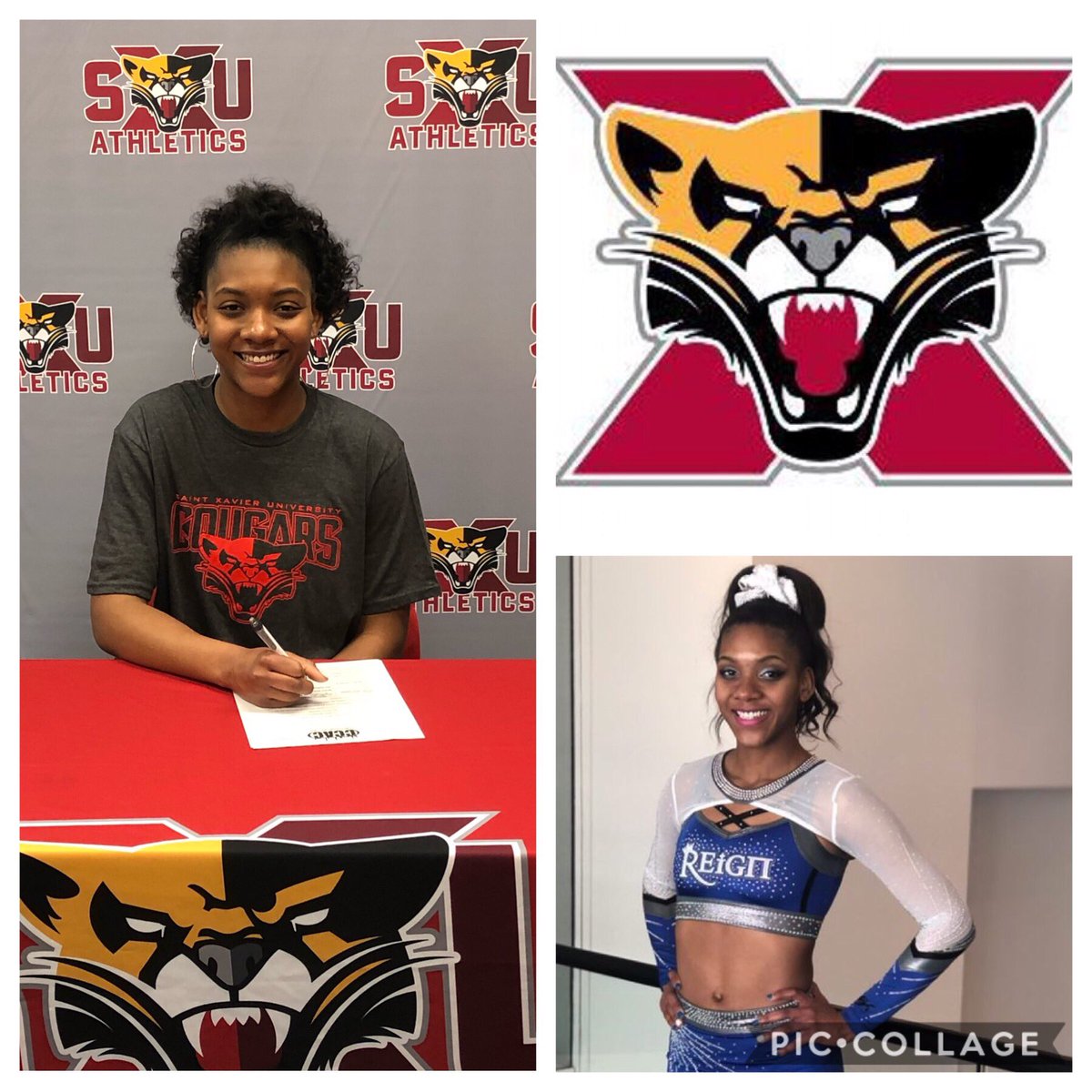 We are pumped to announce <a href="/attention_pey/">StallionPey✨🤎</a> has officially signed to be part of the SXU Cheer Program. Peyton comes to us from Homewood Flossmoor High School and cheers and Reign Athletics. We are so happy to welcome her to the Cougar family! ❤️🐾 #wearesxu #gocougs #sxubound