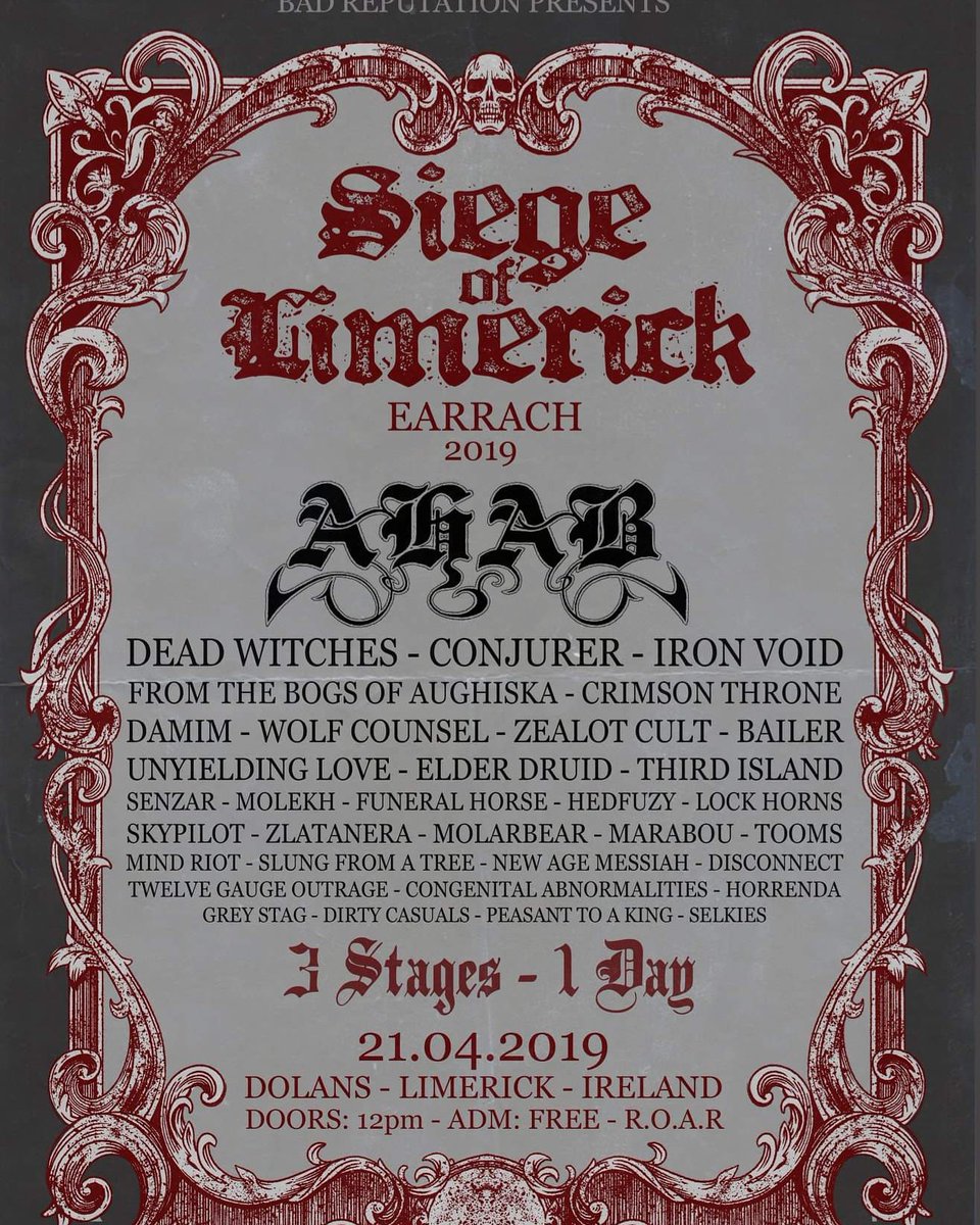 skypilottheband's tweet photo. This time next week we'll be in Limerick doing our bit in this sweet ass line up. Can't wait to dish out some riffs 🤘

#theaffront 
@BadRepIreland @mydolans https://t.co/TCq2cNlhCF