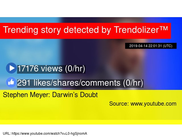 Creationizer's tweet image. #StephenMeyer: Darwin’s Doubt #DiscoveryInstitute #CultureDiscoveryInstitute... creationism.trendolizer.com/2019/04/stephe…