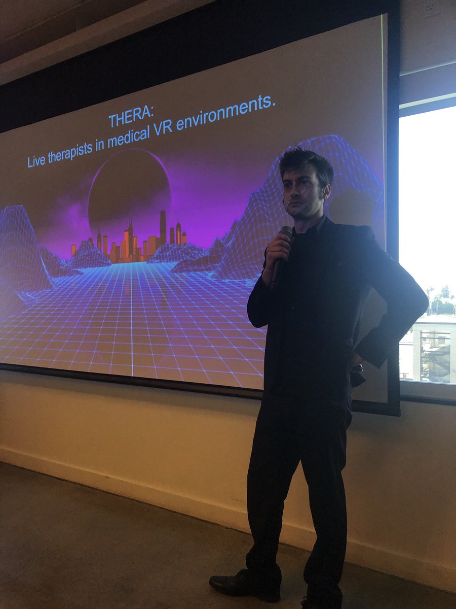 xractor's tweet photo. Just presented our new #VR #therapy app optimized for #oculusquest. At the @ChildrensLA #gamifyingpediatrics #hackathon Thank you to @erin_bogdanski @LeslieBakerMFT and the @vrchat community, especially @mjmurdoc! https://t.co/IYRE9zPTtm
