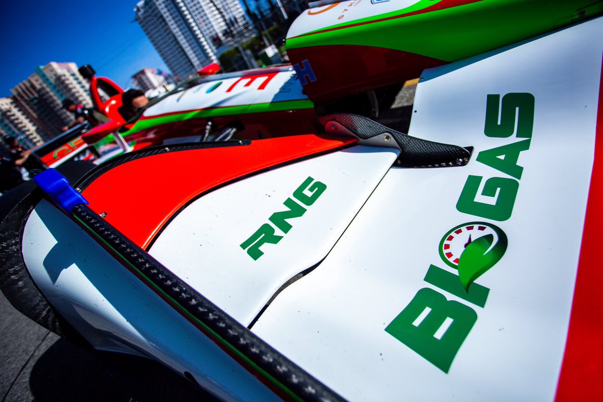 ambiogascouncil's tweet photo. What an exciting day of #INDYCAR racing at the #AGPLB! @PatricioOWard and @ColtonHerta,  super strong racing today. Thanks for flying the #biogas flag and we’ll see you in Indianapolis! https://t.co/uZBr6a7tM1