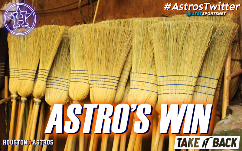 cliffyh69's tweet photo. Break out the brooms and have a latte! #Astros #AstrosTwitter #AstrosWIN #TakeItBack #Sweep #SweepSweepSweep #SuckItSeattle https://t.co/M2VxTaNklZ