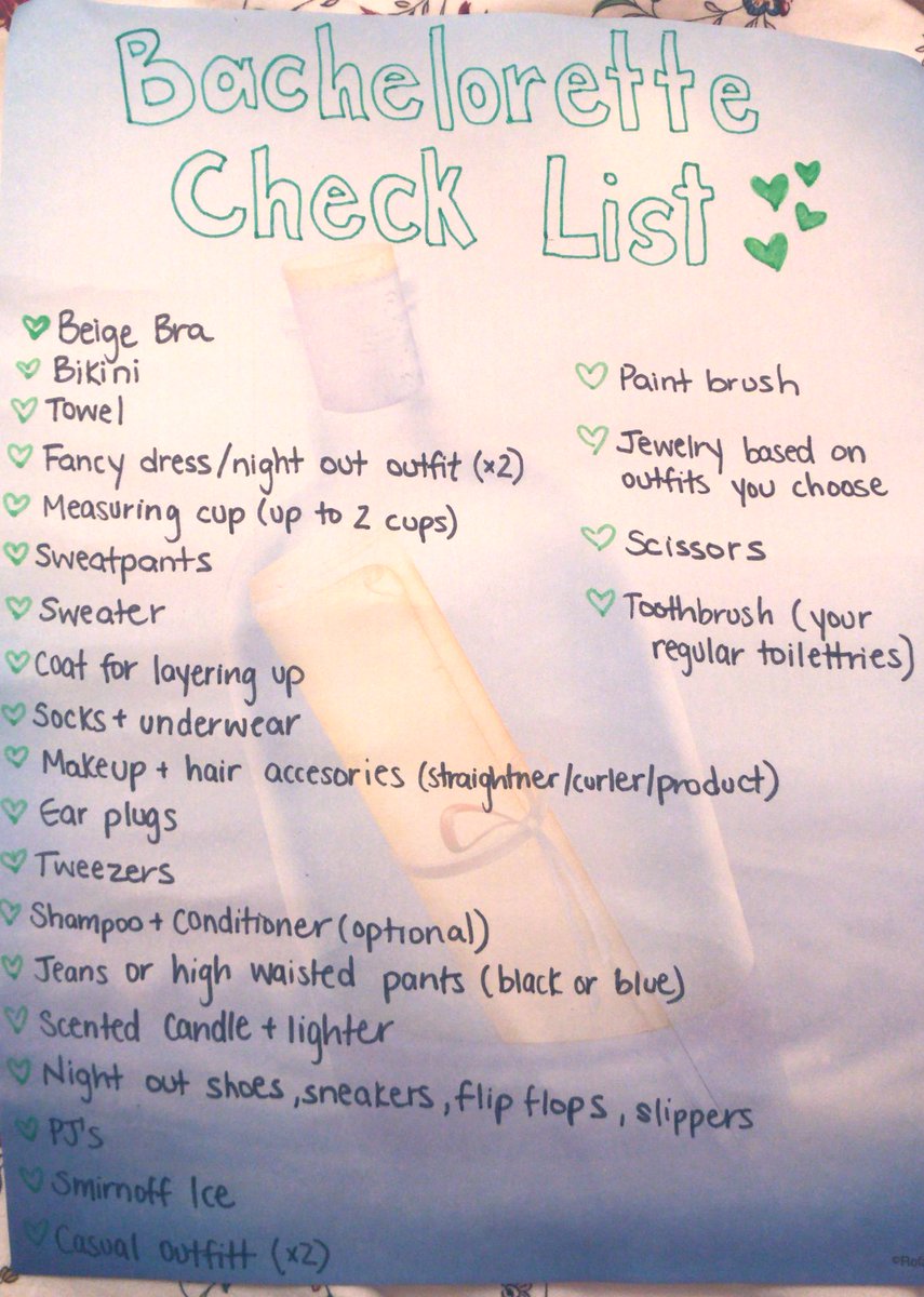 One of my bridesmaids just came and delivered the list of things I need to pack for the bachelorette next week! I have no idea where we are going!!! PLEASE HELP ME GUESS! (so confused)🤫🤫🤫🤫#bachelorette #bride