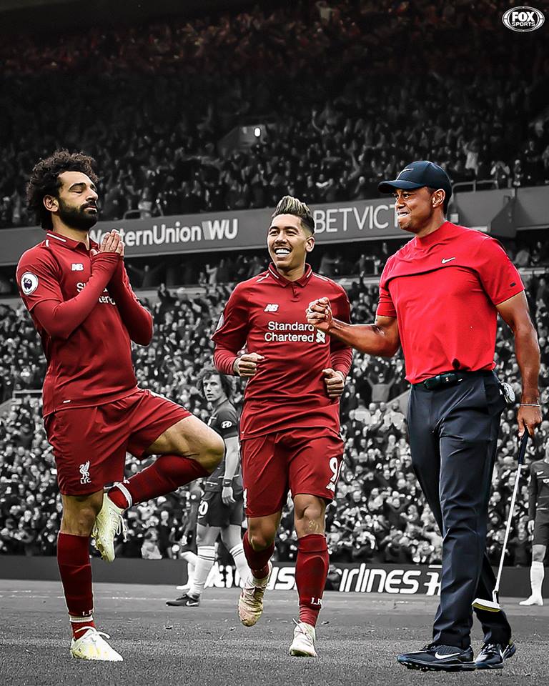 YEEESSS!!! BIG day for the color red 🔴🙏🐯🔴

Liverpool and Tiger Woods are back on 🔝 (Via Fox Soccer)