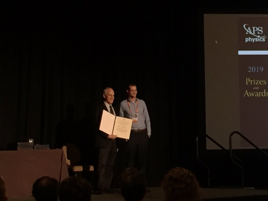 ReinaMaruyama's tweet photo. Congratulations to Ben Brubaker for the Tanaka Dissertation award for his groundbreaking work on haystac! #haystac @YalePhysicsDept #apsapril https://t.co/fyavXhyMus