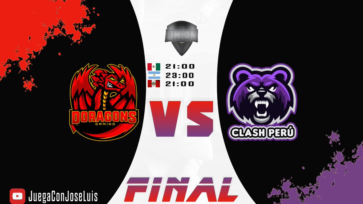 Hoy Gran Final de la Unión Cup !!!
Doragons Gaming Vs Clash Perú 
Quien se llevara la 1era edición de esta copa ? 
Suerte a los dos y que gane el mejor