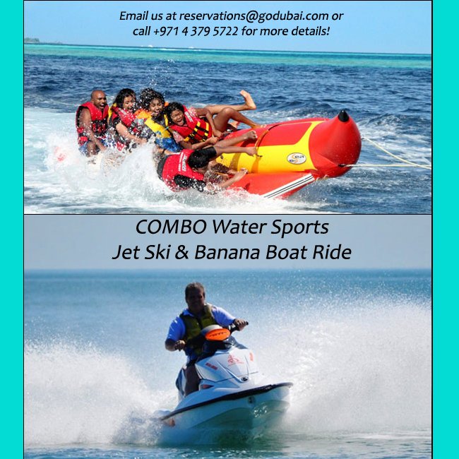 Dubaiprnetwork's tweet image. COMBO Water Sports - Jet Ski &amp;amp; Banana Boat Ride! For bookings email us at reservations@godubai.com or call +971 4 379 5722 for more details!
#funadventure #familyadventure #godubaipromo #promotours #touroffers #lowestoffer #tourpromotions #godubaitours #adventure  #dubaiprnetwork