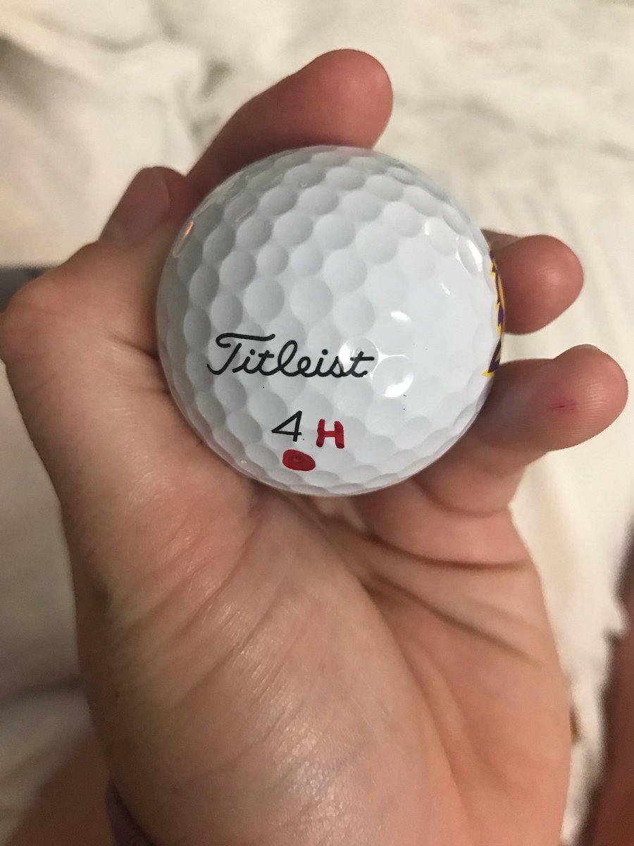 Today is the 1st round of OVC, which if I was healthy, would be my last college tourney. Since I can't play, <a href="/shelbybrianne15/">Shelby Hughes</a> marked her ball with an H so that I could still be out there. If that isn't love, I don't know what is. 
#ThankYou