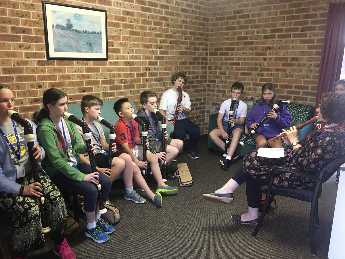 SusanSukkar's tweet photo. Check out all the keen new bass recorder players in our very first technique workshop at NSW Public schools Recorder Camp 2019! #nswed #recordercamp #allaboutthebass #notreble https://t.co/lL8EEHal1c