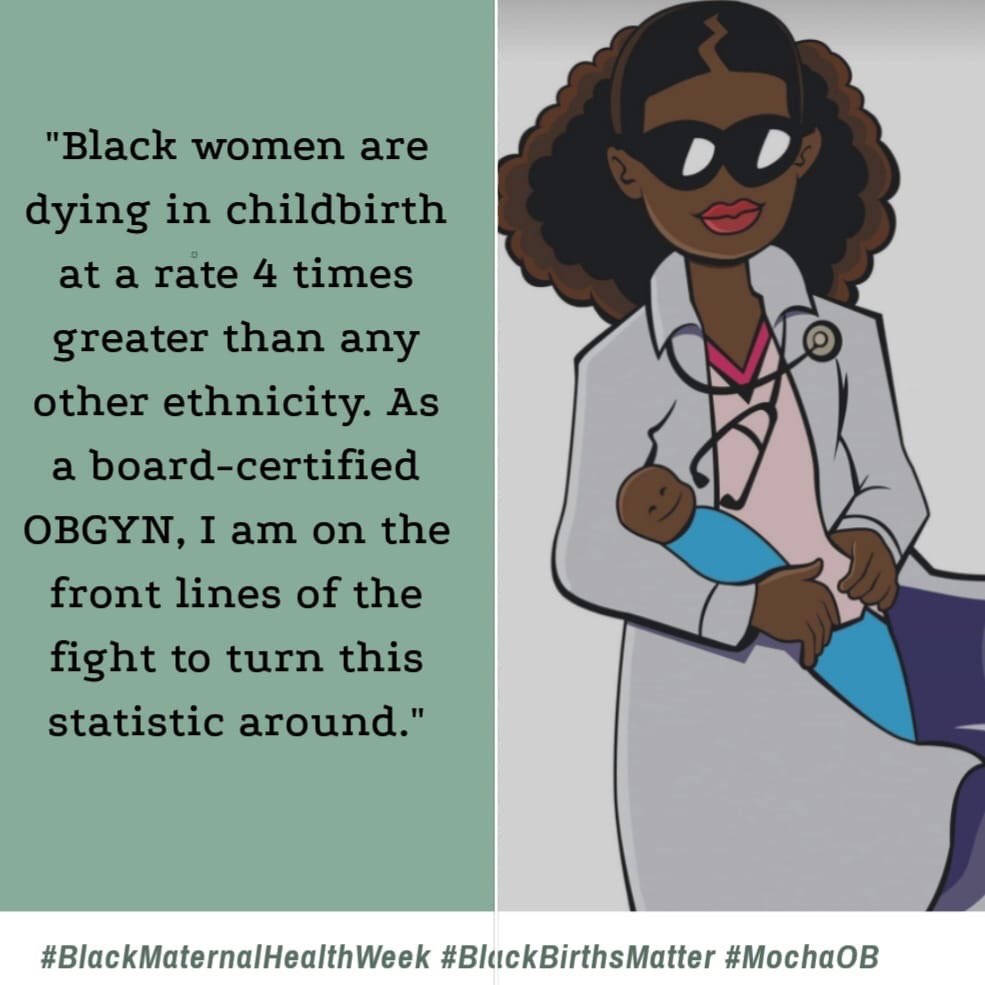 It's Minority Health Awareness month and Black Maternal Health Week! Stay tuned, more to come! Welcome to the movement. #mochaob #BlackMaternalMortality #BlackMaternalHealthWeek #BlackMamasMatter #BlackBirthsMatter #acog