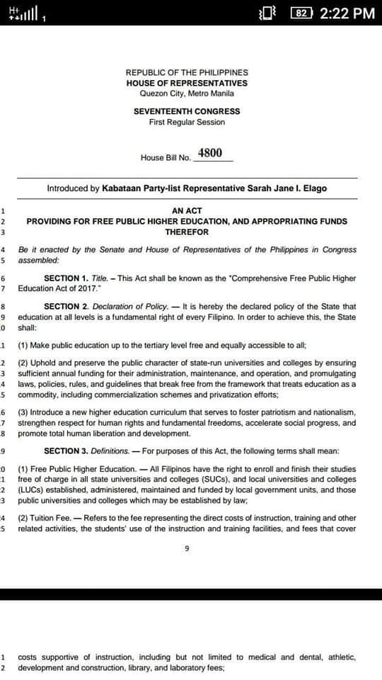 sarahelago's tweet photo. A look back on the salient features of ●42 KABATAAN'S Free Public Higher Education Bill. The Tertiary Education Subsidy (TES), or "special grants" in the original, is from our youth rep's principally-authored bill.
#FreeEducationNow #NoCollection
#YOUTHVOTE #42Kabataan https://t.co/Ayoe3X4eL8
