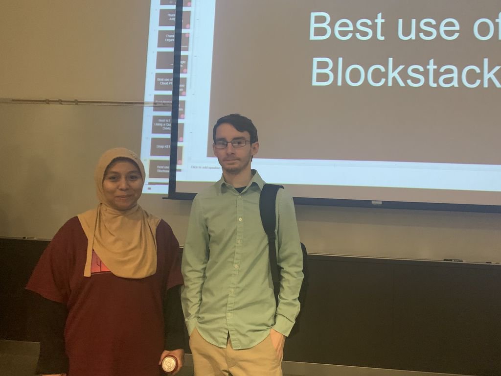 MLHacks's tweet photo. Congrats to On the Bloc for the best use of @blockstack at #HackHouston! @HACK_Houston https://t.co/9u0gy447ok