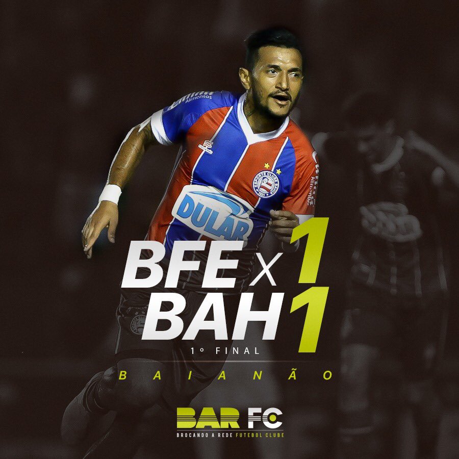 barfutebolclube's tweet photo. Duelo parelho no jogo de ida, da final do Baiano. Teve VAR, expulsão, gol perdido e gol no último minuto. O que achou da partida, torcedor? 🍻⚽️ #BarFc #Resenha #Futebol #Birita https://t.co/GOsWmN6Y0t