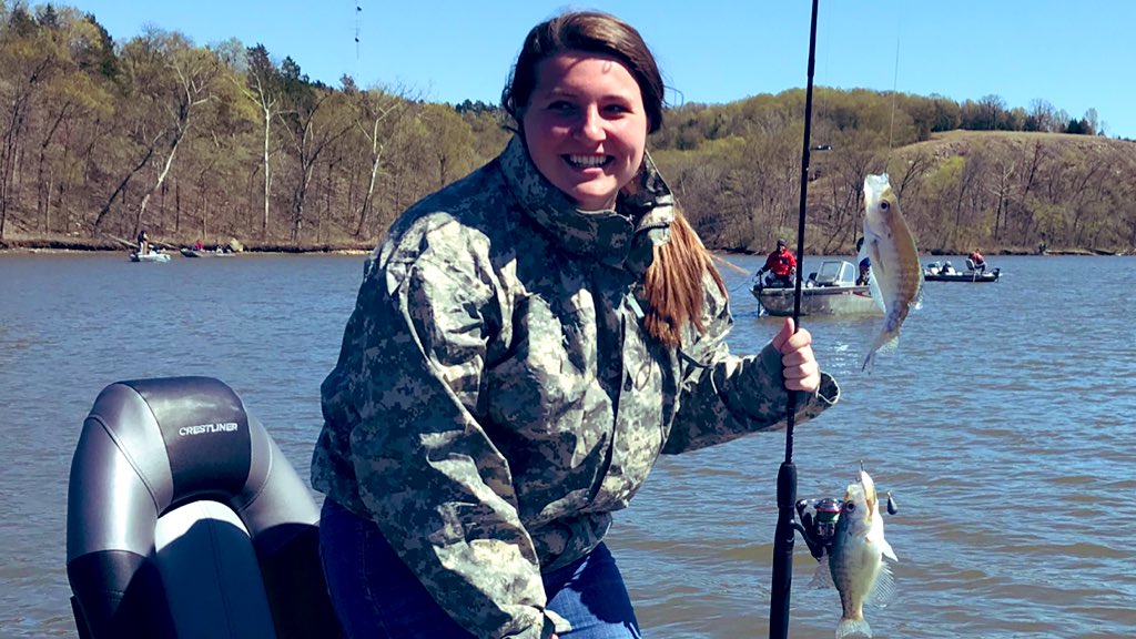 Did a little crappie fishing today. 

The highlight? Reeling up 2 in 1!