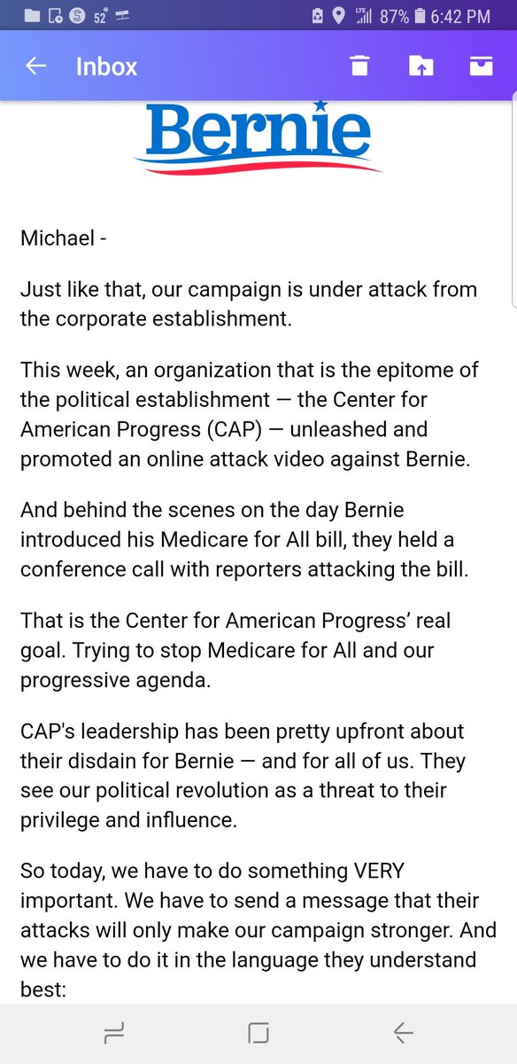 CaccioppoliMike's tweet photo. I just gave to Bernie.

Neera Tanden and her fake liberal money laundering operation is going after us yet again.

The corporate media won't call them out. 

Why doesn't Neera and her buddies want people to be able to see a doctor instead of dying? 

Why?

#bernie2020 #BernieInPA https://t.co/oI9hgJUxYu