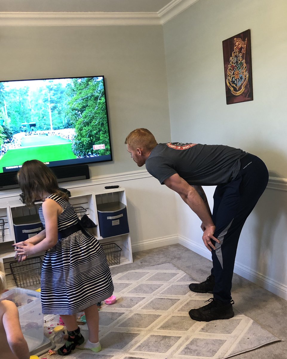 Pretty sure <a href="/TimMasthay/">Tim Masthay</a> was more emotional today over a <a href="/TigerWoods/">Tiger Woods</a> win than he was at our wedding or the births of our 3 children.... and I’m not even mad about it. It WAS AWESOME! 🐅#TigerIsBack