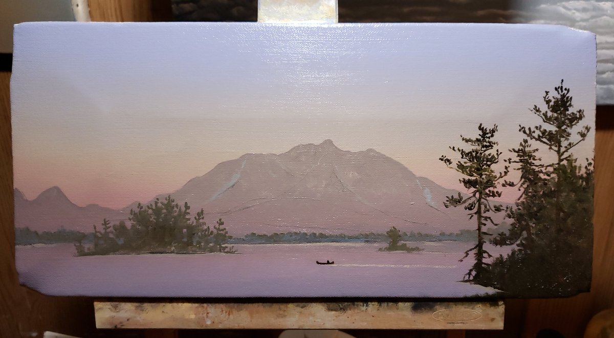 AustinStilphen's tweet photo. Here is a 7x15 oil sketch of Katahdin. Using reference drawings and notes from the 2017 - 2018 sketch book.
#hudsonriverschool #oilpainting #classical #contemporary #maine #newengland #luminist #katahdin #ambajejuslake #twilight https://t.co/q5APkfmd38