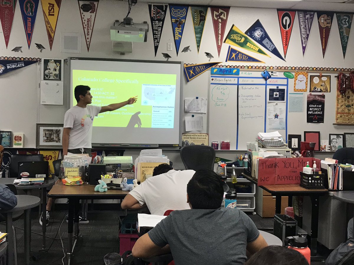 mm_avid's tweet photo. When your AVID tutor @ThatKidJosie  is a rockstar headed to Colorado College and makes sure to plan a 20 minute talk and Q&amp;A for his kids...that’s #avidfamily. That’s #TheRedMtnWay https://t.co/ISR9rxzHHB