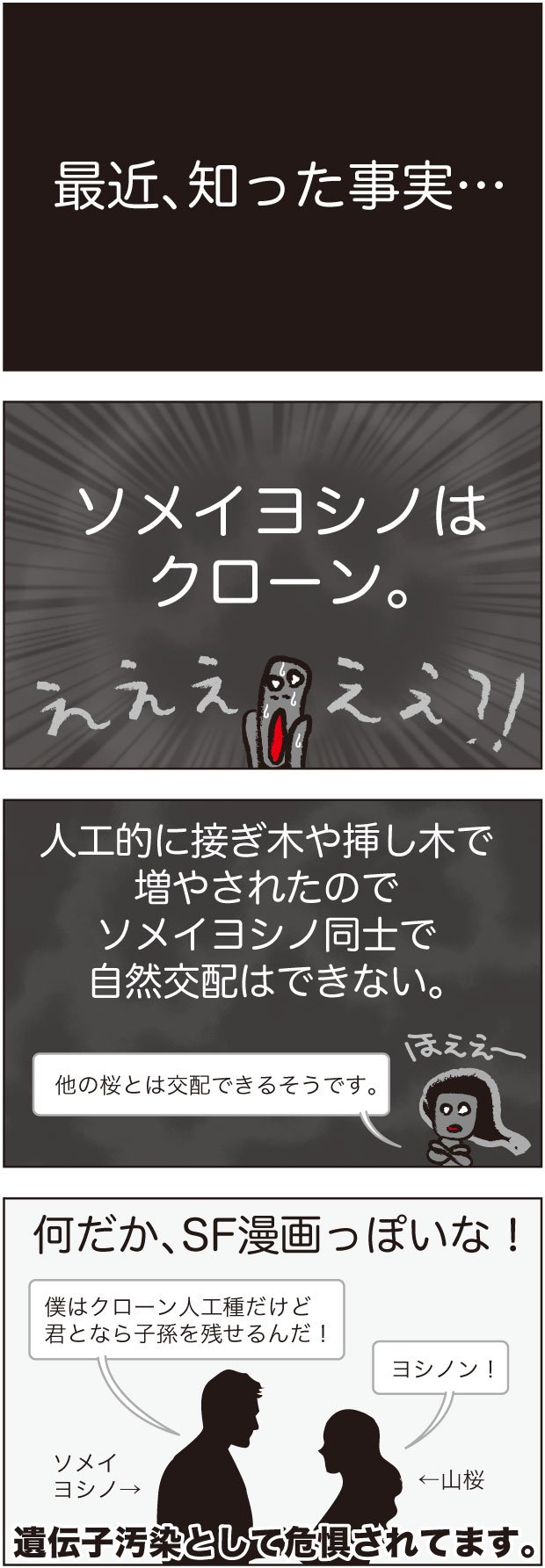 M ソメイヨシノがクローンだった件 Sf漫画っぽいなッ クローンなのにも驚きましたが 日本人ってば 一体どれくらい 接ぎ木 を挿し木を繰り返したのだ と驚愕 ソメイヨシノ クローン トロント 自然交配できない 遺伝子汚染 Sf M ソメイヨシノがクローンだった件 Sf漫画っぽいなッ クローンなのにも驚きましたが 日本人ってば 一体どれくらい 接ぎ木 を挿し木を繰り返したのだ と驚愕 ソメイヨシノ クローン トロント 自然交配できない 遺伝子汚染 Sf