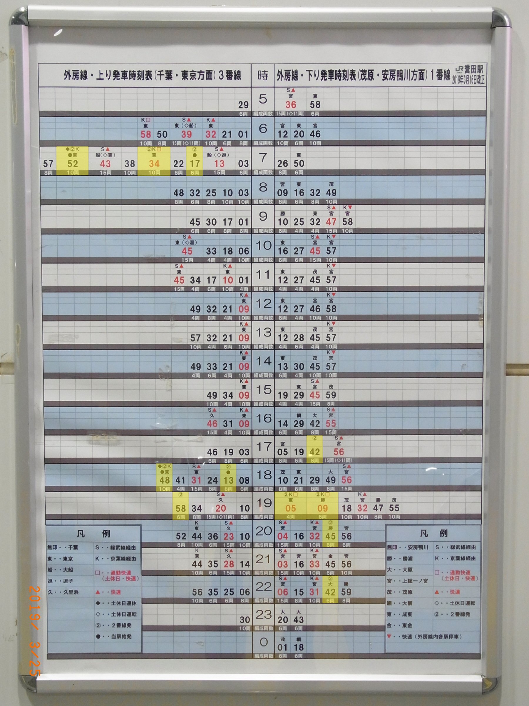 刹那さと時々劣等生 名も無き兄弟運転士 駅時刻表 加工済み 内房線 姉ケ崎駅 姉ヶ崎駅 刹那収録 姉ケ崎 姉ヶ崎 駅時刻表 T Co J8yceux1by Twitter