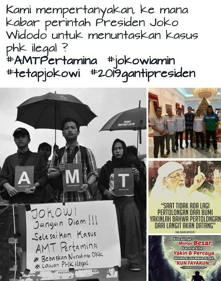 eghi_mael's tweet photo. @KemensetnegRI *BEBASKAN*
*#AMTPertamina*

Mulyana &amp; Nuratmo
Dan kawan-kawan yang lain
@jokowi @setkabgoid
@KemensetnegRI @tvOneNews @ILCtv1
@AkunTofa @Fahrihamzah @rmolco @pertamina
@KPK_RI #LawanPHKilegal
#LawanBegalHakBuruh
#LawanKriminalisasiRakyat
#JokowiHarusTurunTangan
bantu sebarluaskan https://t.co/1HtK2pQbM3