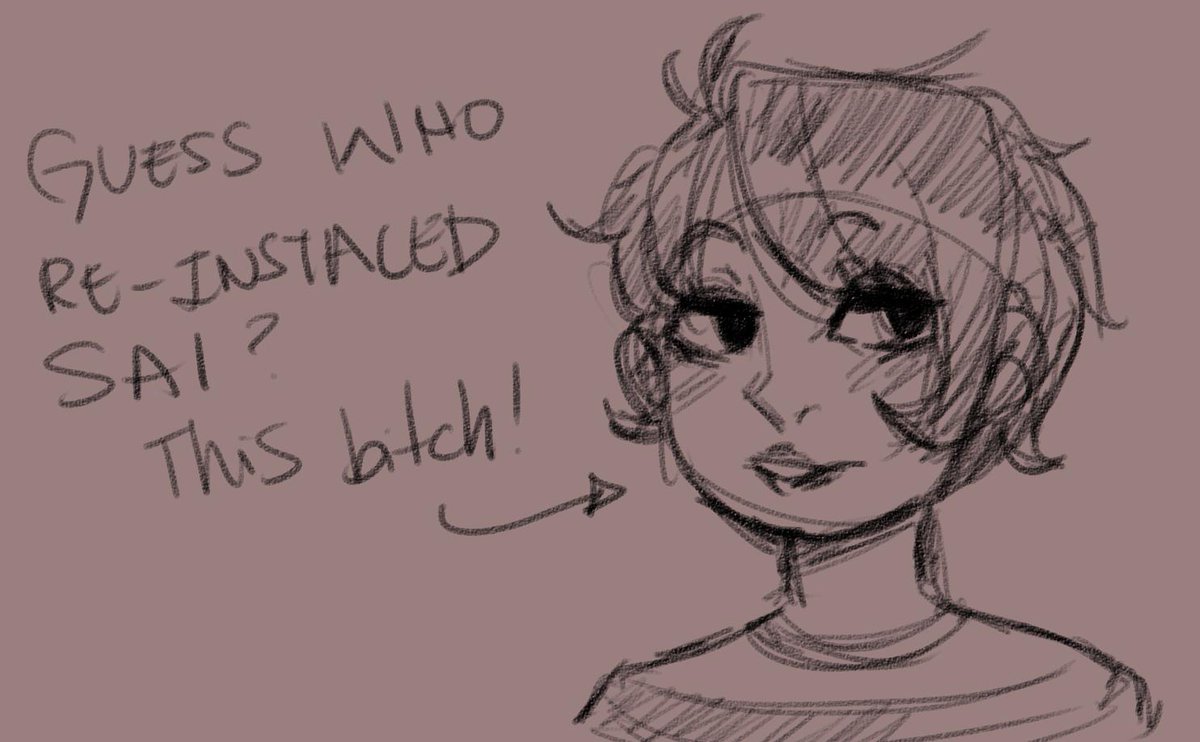 Aruneeko's tweet image. I reinstalled Paint Tool SAI &apos;cause now that i have a tablet i don&apos;t have to fake pressure on my shit... also i&apos;m still on art block wanted to experiment and SAI is better at brushes than FireAlpaca without eating my whole RAM as Corel Painter does #digitalartproblems