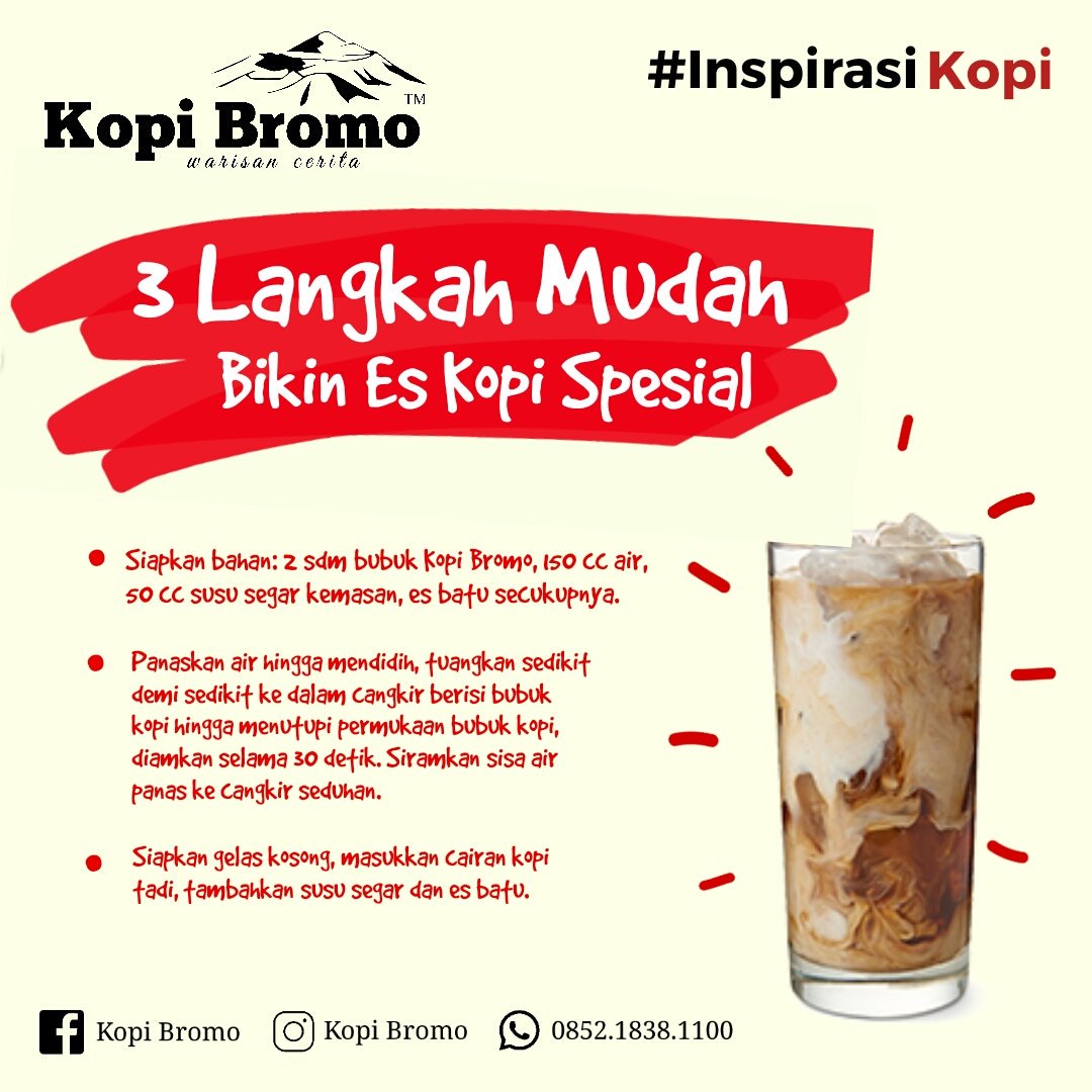 Bikin Es Kopi kekinian ternyata gampang banget! Ikuti petunjuk di poster. KOPI BROMO, warisan cerita

#KopiBromo #EsKopi #Kopi #EsKopiKekinian