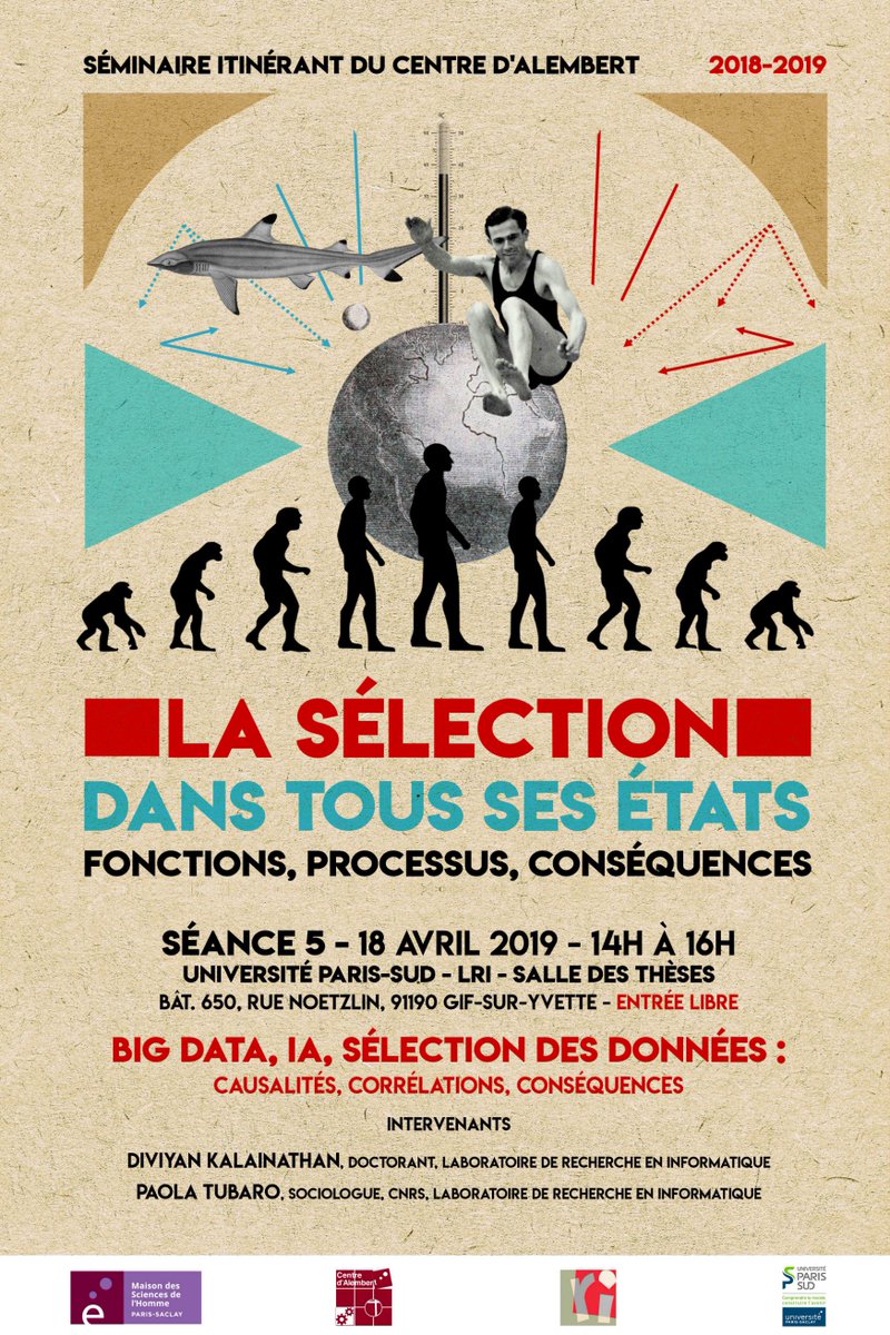 CentredAlembert's tweet photo. Jeudi prochain #sélection et #informatique à l'honneur : "Big data, IA, sélection des données : causalités, corrélations, conséquences"  avec D.Kalainathan et @PaolaTubaro (LRI, @u_psud ), @MshParisSaclay 
➡️https://t.co/UuqiBCR7Fa https://t.co/xRRJDO1A6Z