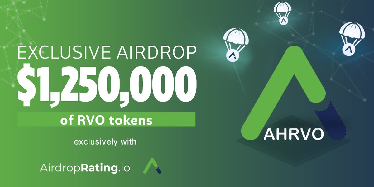 🔹EXCLUSIVE AIRDROP! 1,250,000 USD of RVO tokens giveaway!
🔹Receive free 100 RVO tokens (~$25 + $5 per Referral)
🔹 Join here: 
airdroprating.io/airdrops/exclu…