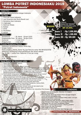 LOMBA POTRET INDONESIAKU 2019 ' Potret Indonesia" bit.ly/2KBrJaQ #FestivalFair #Event #Infolomba #Lomba #Info #Kompetisi #Sayembara