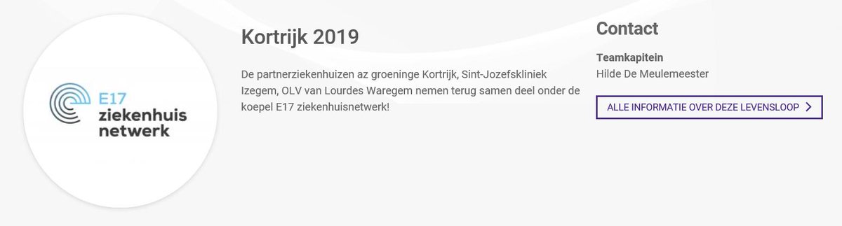 HDMeulemeester's tweet photo. We're in 🙂 !  Samen met de E17-partnerziekenhuizen Sint-jozefskliniek Izegem en @KliniekWaregem neemt @azgroeninge opnieuw deel aan @Levensloop8500! https://t.co/c6XqTTZHOt