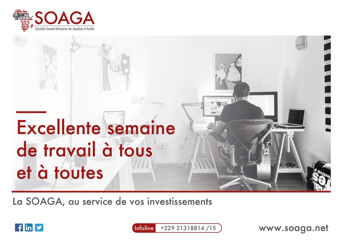 La SOAGA vous souhaite une agréable semaine de travail.
