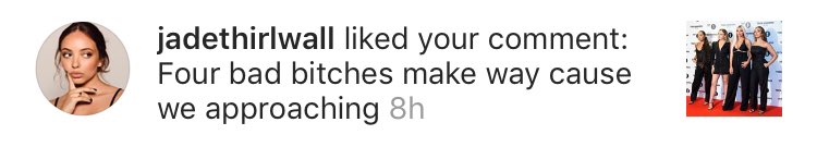 Jade like my comment on insta 