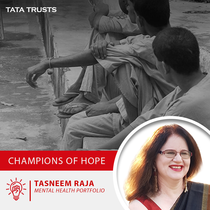 Tasneem Raja leads our mental health portfolio. She truly believes that reducing the gap between diagnosis and treatment is the way forward. Though we have a long way to go, Tasneem is happy that “awareness and help-seeking are surely on the rise.” #ChampionsOfHope