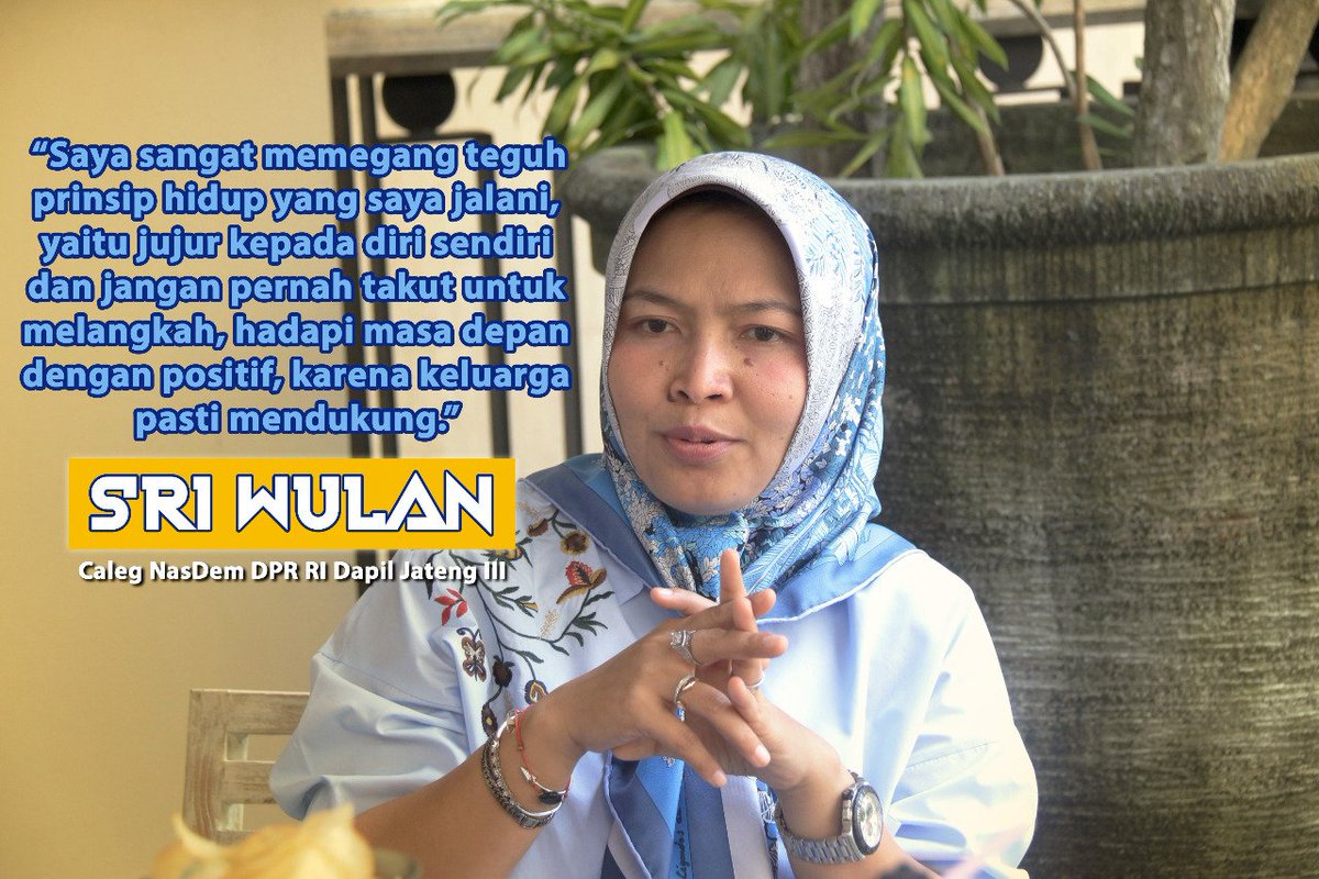 Dengan dilandasi kejujuran dan memiliki optimis yang besar perjuangan bu Sri Wulan banyak mendapatkan dorongan dari keluarga dan masyarakat.
#CalegNasDem
#NasDemAntiMahar 
#PolitikTanpaMahar 
#17AprilPilihNasDem