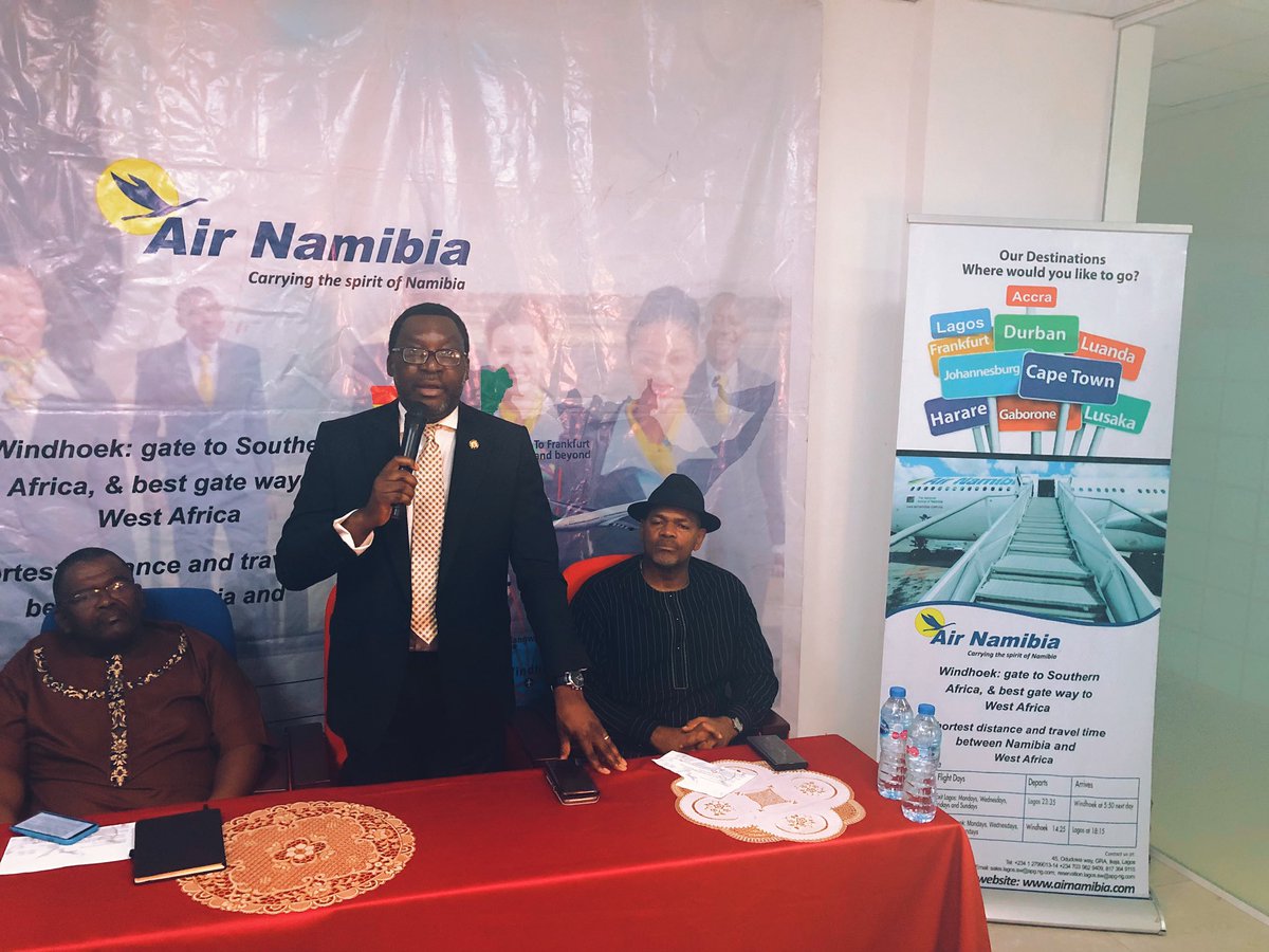 airnamibia_ng's tweet photo. "agos is ready to bring its might to the table to ensure that all good prospects in Namibia, from tourism to entertainment, business to knowledge and culture transfer, name it, are all explored" - Mr. Steve Ayorinde @steveayorinde, Lagos Commissioner for Tourism, Arts &amp; Culture. https://t.co/CvIv19uIVX