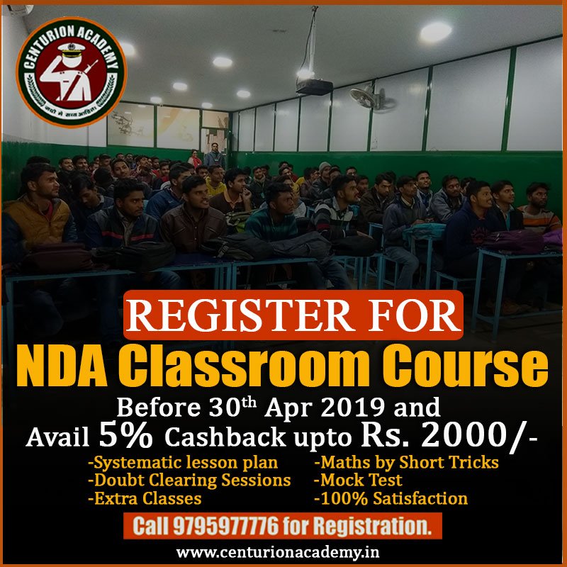 centurionaca's tweet photo. Register for NDA Classroom Course Before 30th Apr 2019 and Avail 5% Cashback Upto Rs. 2000/-
https://t.co/aG24qwYKZx
#NDACoaching #NDACourse #Defence #NDAExam #NDA2019Exam #NDACoaching #BestNDACoaching #NDAExamPreparation #SSB #IndianArmy #NDACoachingLucknow #TopNDACoaching https://t.co/VHIXoVXBhz