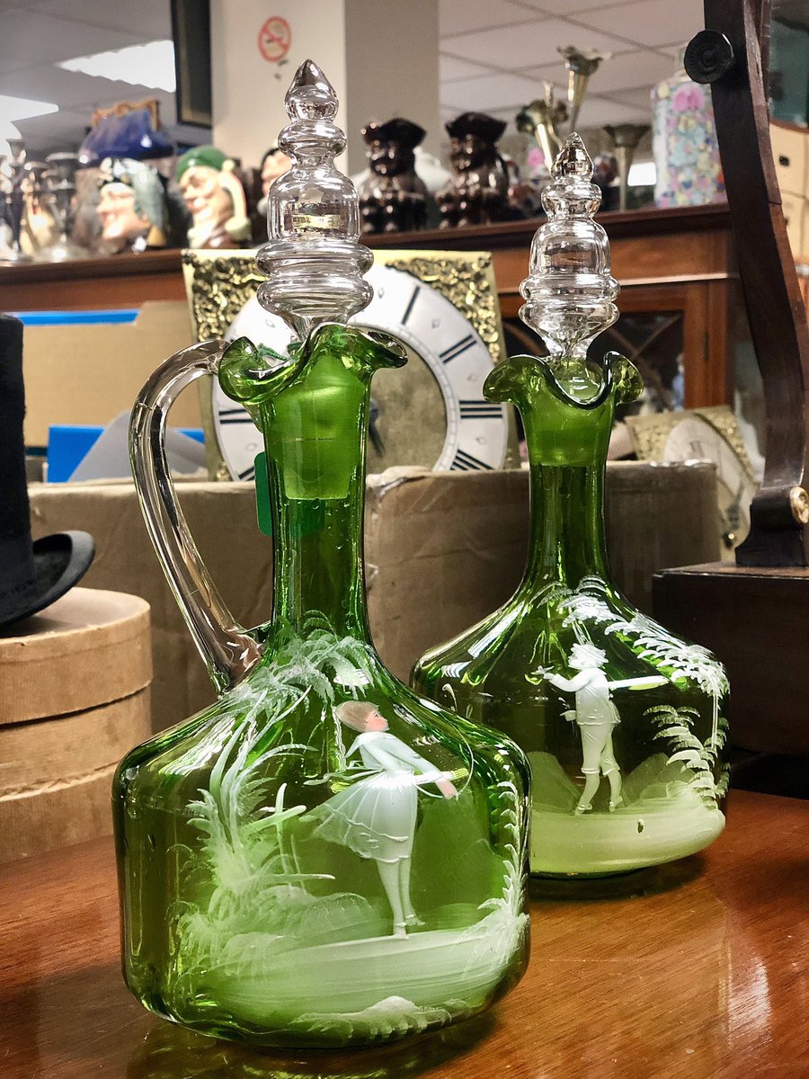 Mary Gregory for Monday 💚 !                #freshstock #marygregoryglass #antiques #antiqueglass #victorianglass #handpainted #derby #ukfreedelivery #homeware